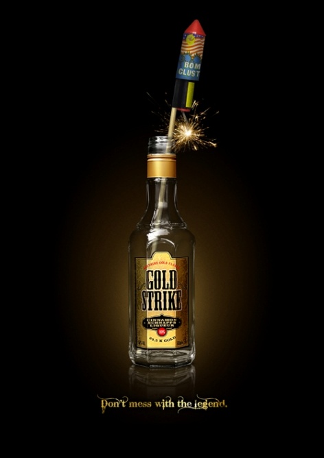 Бутылка как подставка для бенгальских огней